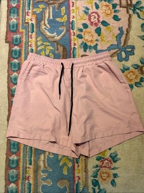 MANFINITY Men's Light Pink Drawstring Casual Shorts